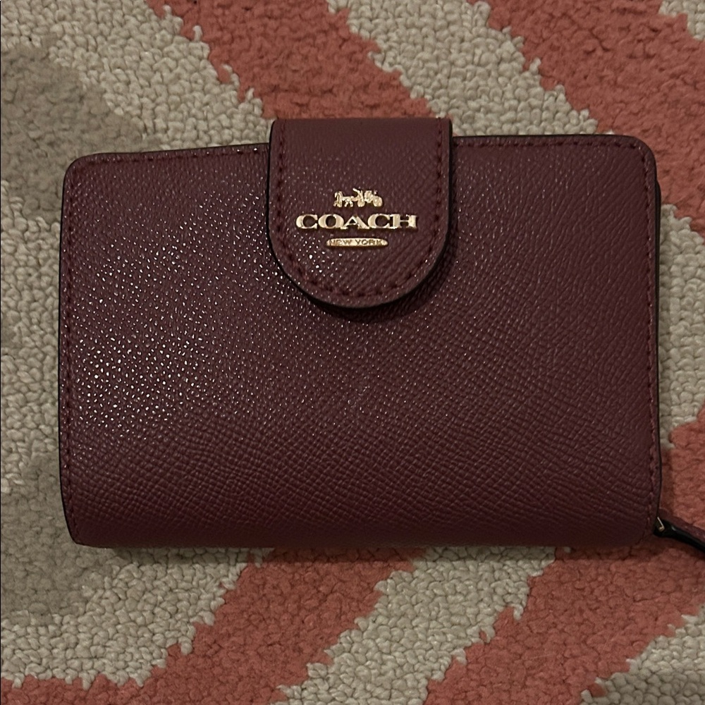 Coach Maroon Leather Wallet